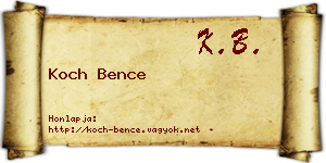 Koch Bence névjegykártya
